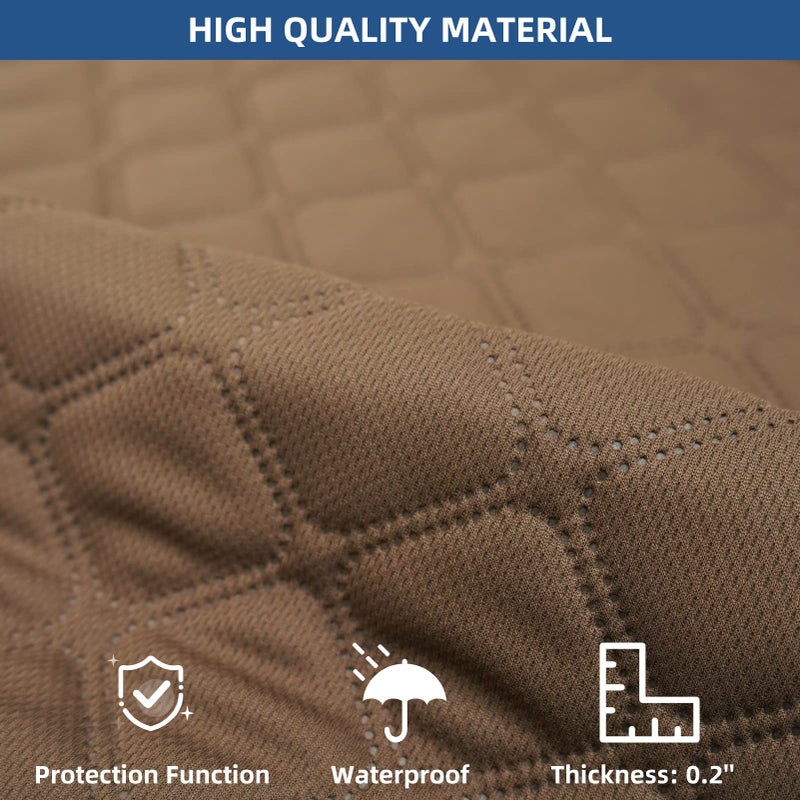 Eismodra Waterproof Recliner Chair Covers for Reclining Couch Slipcovers Seat Cushion Anti-Slip Sofa Cover for Dogs Pets Furniture Protector Washable Brown Set (3 Pieces) - Image 3